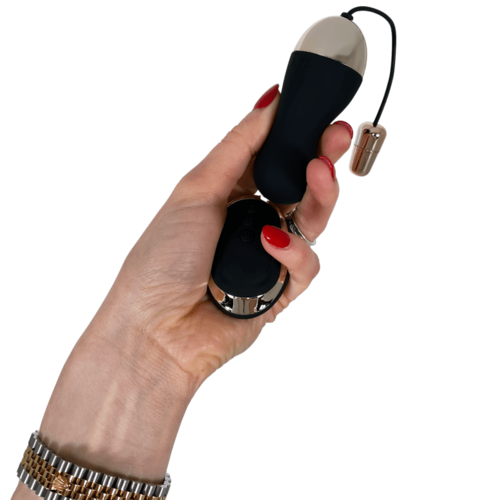 Proserpina - Vibromasseur Œuf Bullet Noir et Boules Ben Wa avec Télécommande